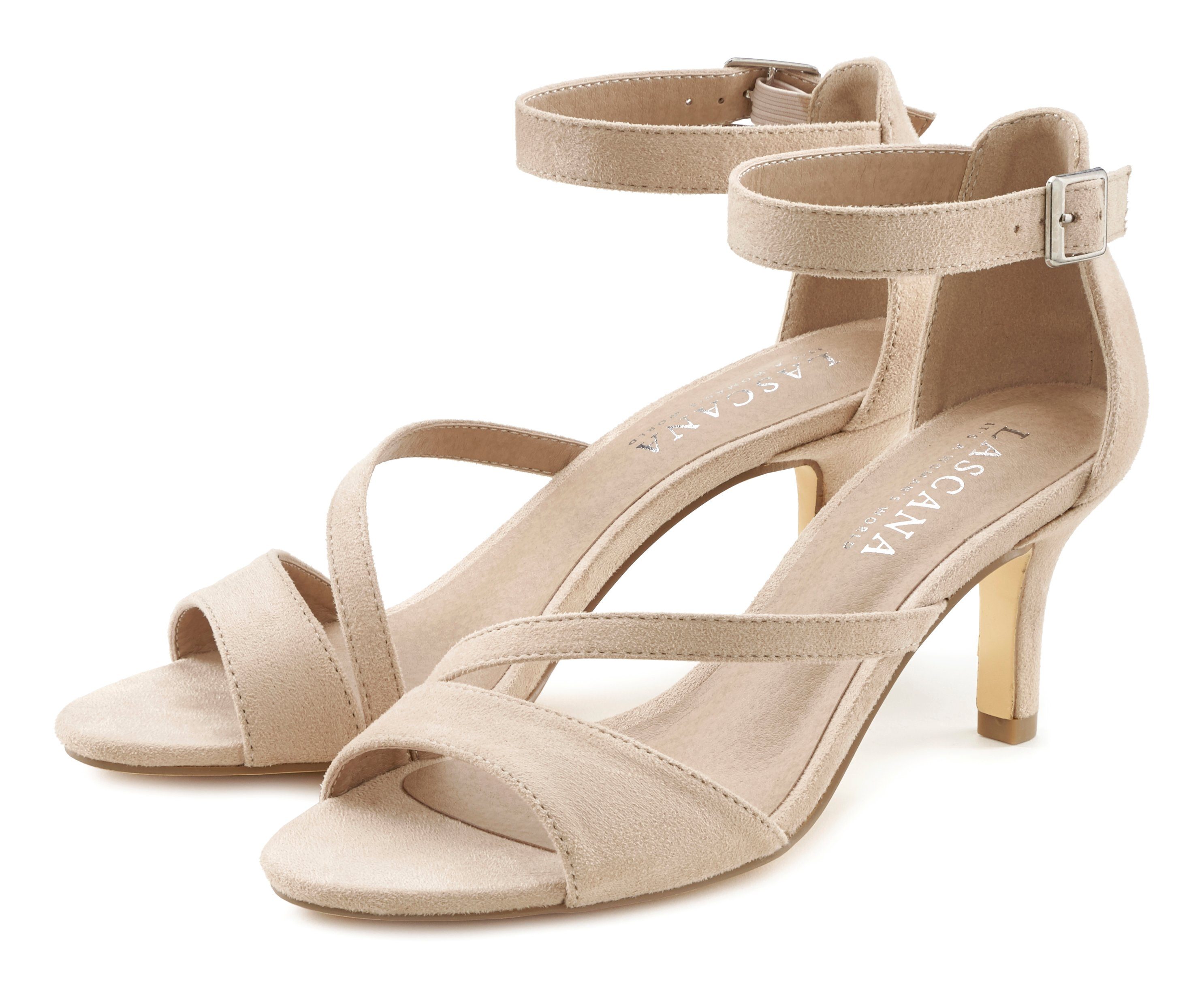 LASCANA Sommerschuh Sandalette High-Heel-Sandalette,Riemchensandalette,Sommerschuh mit Riemchen VEGAN
