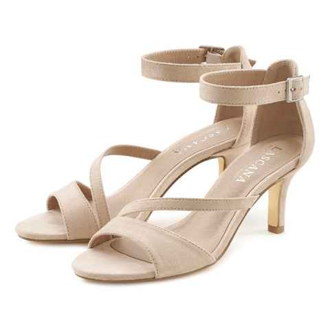 LASCANA High-Heel-Sandalette, Riemchensandalette Sandalette Sandalette, Sommerschuh mit Riemchen, bequeme Absatzhöhe VEGAN