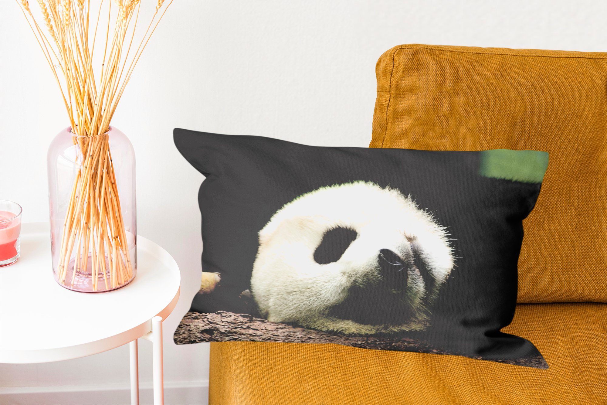 China, Panda Zierkissen, - Dekokissen Schlafzimmer Dekoration, MuchoWow Füllung, mit Dekokissen Bären - Wohzimmer