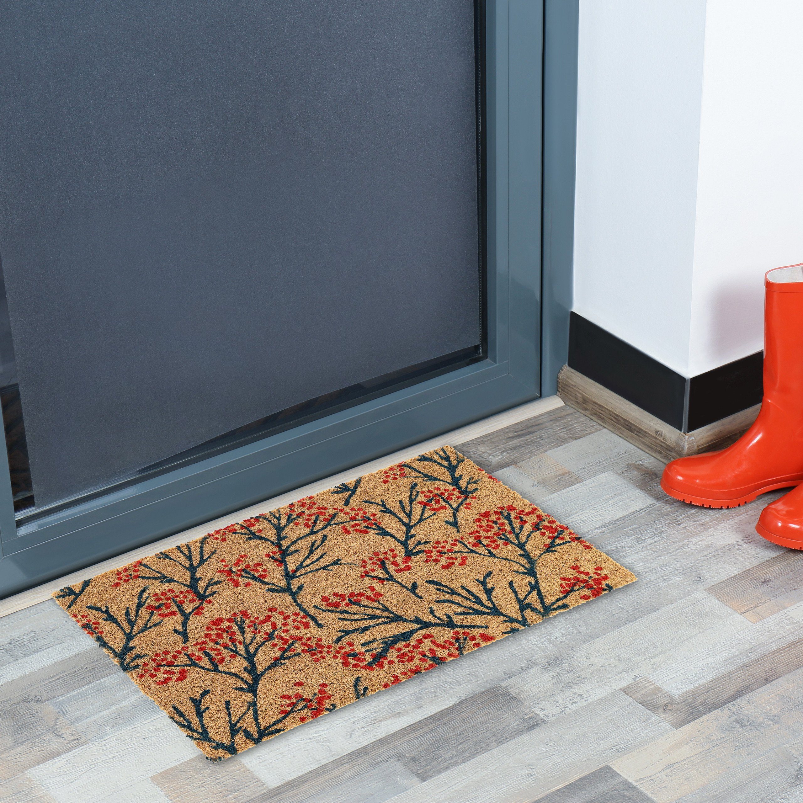 relaxdays Fußmatte Kokos Fußmatte mit Zweigen, Höhe: 15 mm günstig online kaufen