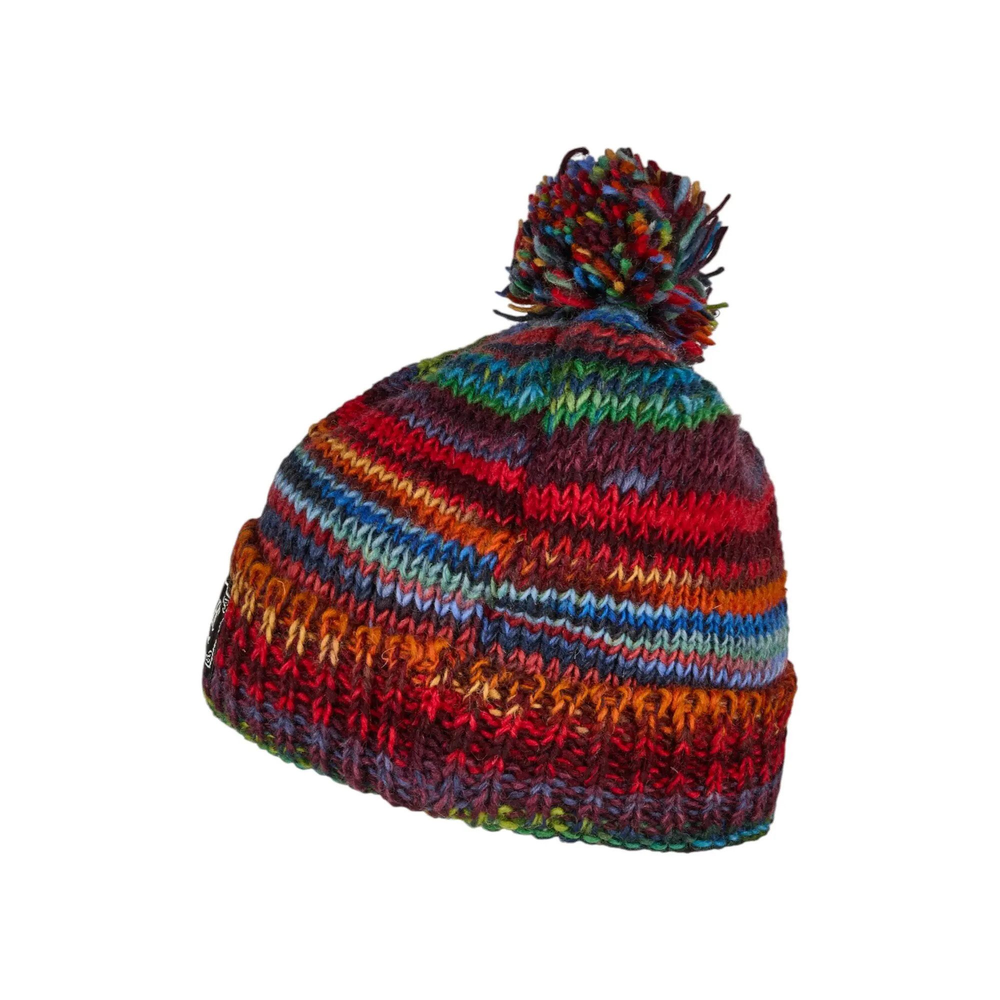 THC Natural Line Bommelmütze THC Schafwoll Pudelmütze 727 bunt (1 Stück, 1-St., 1 Stück) Innenfutter: Fleece
