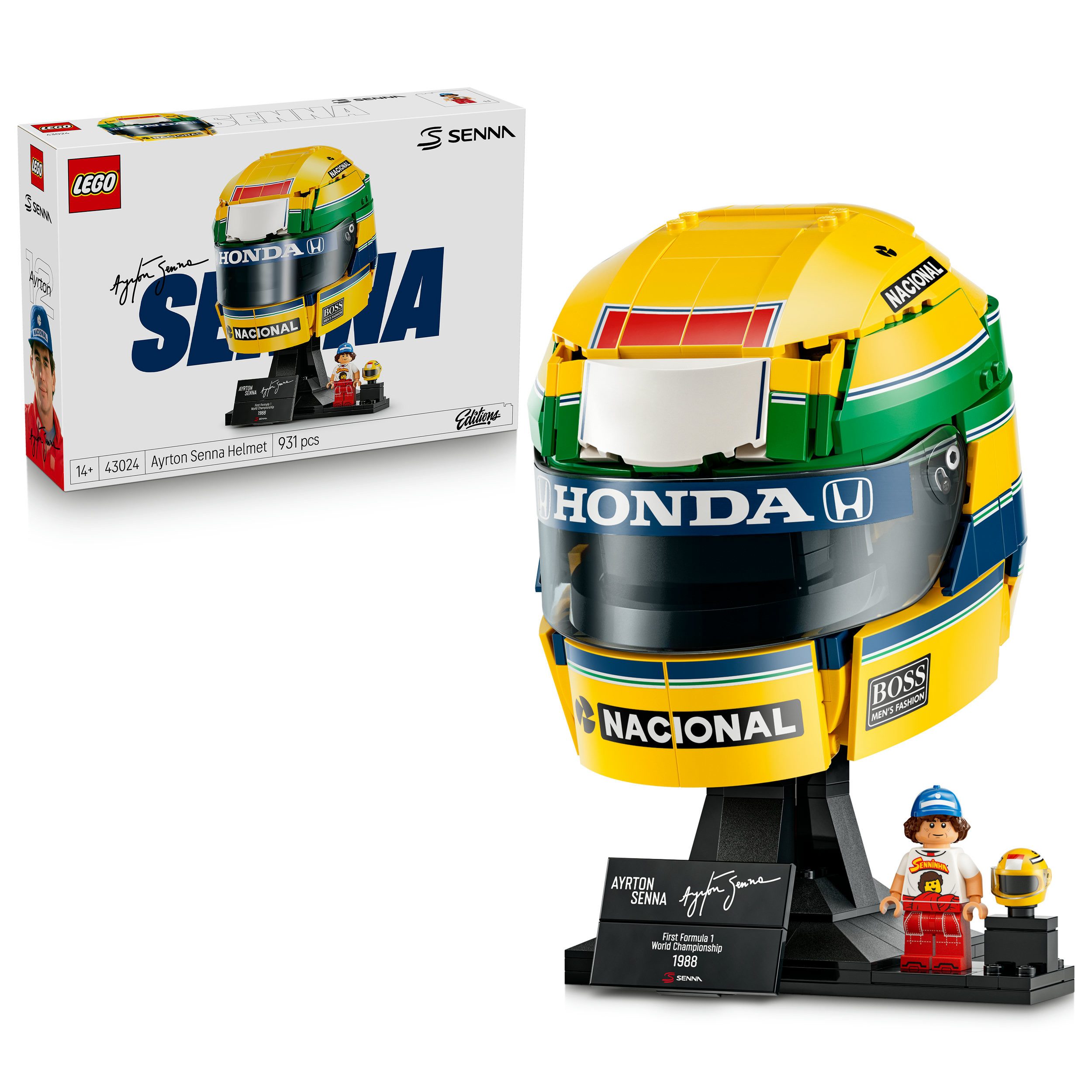 LEGO® Ayrton Senna Helm (43024), LEGO Editions Formula 1 Konstruktionsspielsteine, (931 St), Made in Europe