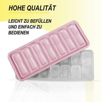 Pro Home Eiswürfelbehälter Eiswürfelform, Kunststoff, (1er Set, 1-tlg), Eiswürfelbox mit Deckel - Aufbewahrung für eiskalte Getränke