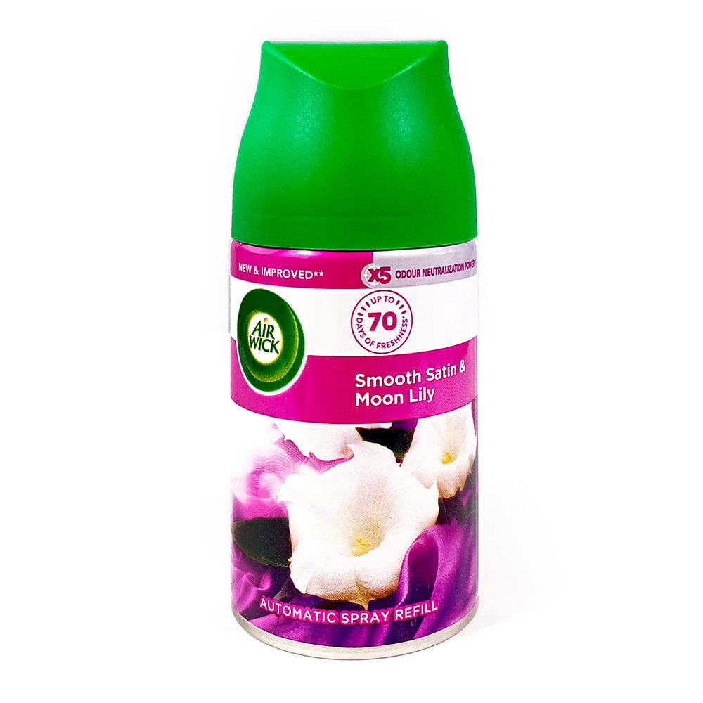 Air Wick Raumduft-Nachfüllflasche Freshmatic Seide & Lilienfrische (250 ml) (Nachfüllkartusche, Nachfüller mit 250ml Inhalt für Freshmatic Duftgeräte), hochwertiger Duft mit ätherischen Ölen für Freshmatic Duftgeräte