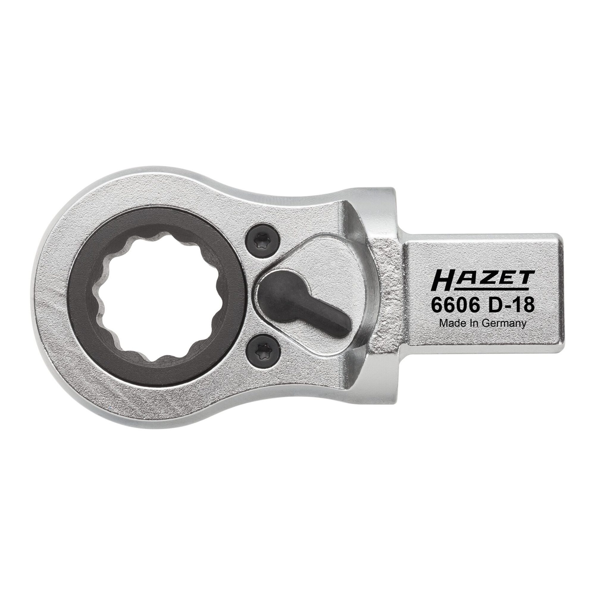 HAZET Schraube HAZET Einsteck-Ratschen-Ringschlüssel 6606D-18 Einsteck-Vierkant 14 x