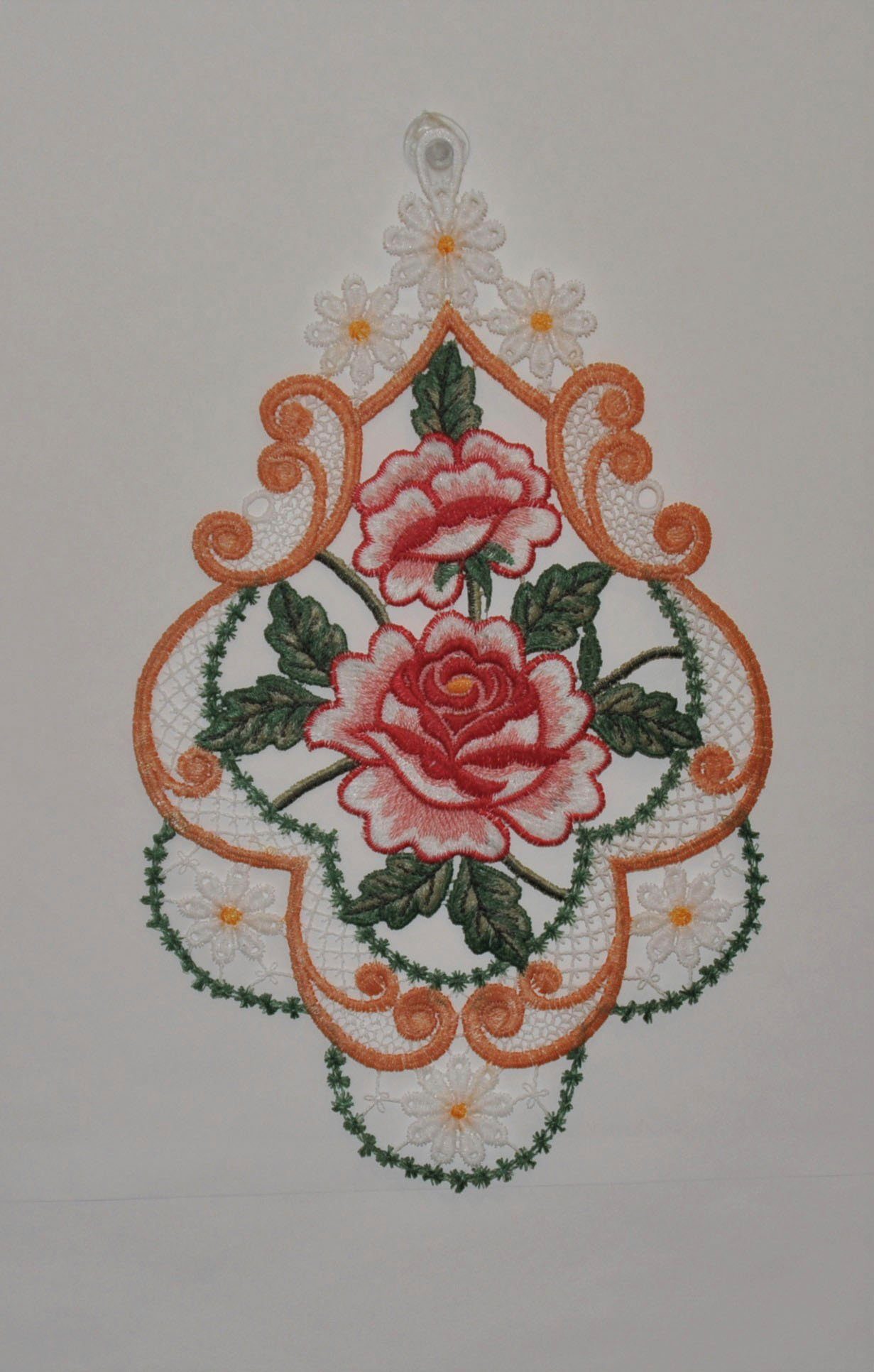 Stickereien Plauen Fensterbild Rosen