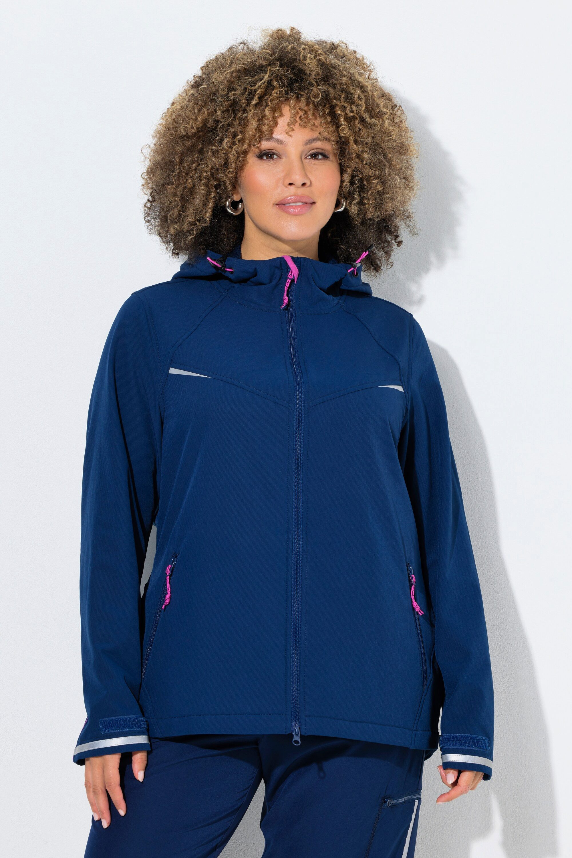 Ulla Popken Softshelljacke Softshell-Funktionsjacke wasserabweisend Kapuze