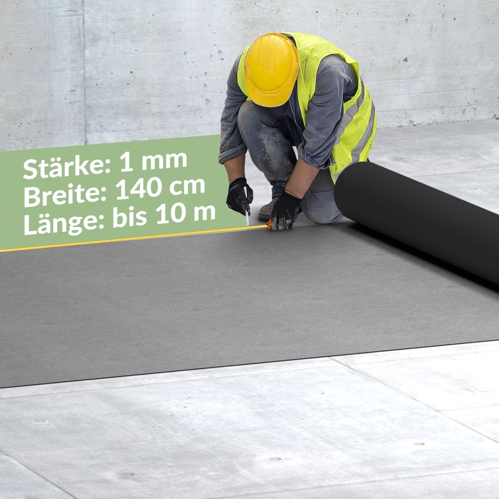 ANRO Vinylboden IMOS 140 cm Breit Bodenbelag Granitoptik 1 mm stark PVC-Bodenbelag, Feuchtigkeitsbarriere, feine Optik, langlebig, Einzelstück, eine Rolle Boden – Bild 4 von 5