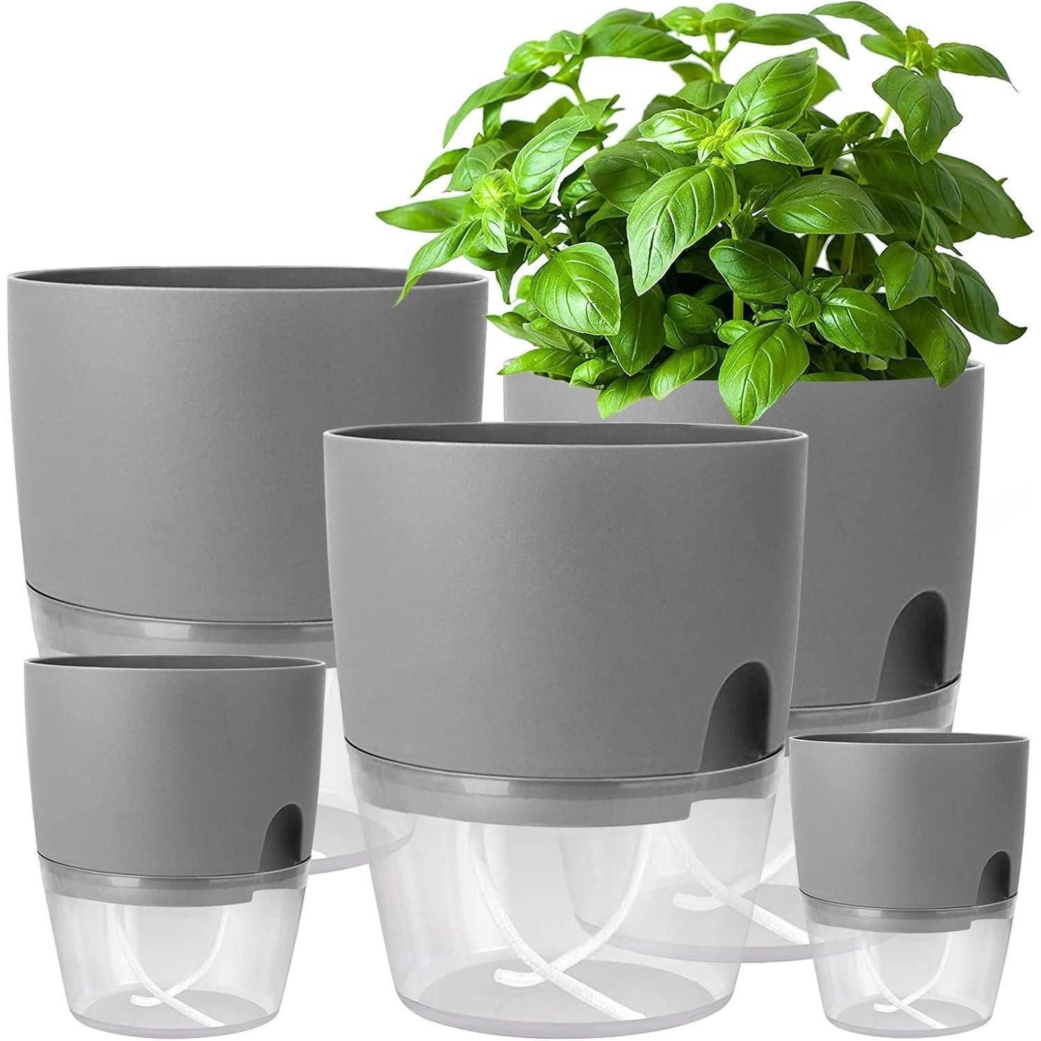 LuxusKollektion Kräutertopf Blumentopf mit Bewässerungssystem, Kräutertopf Set für