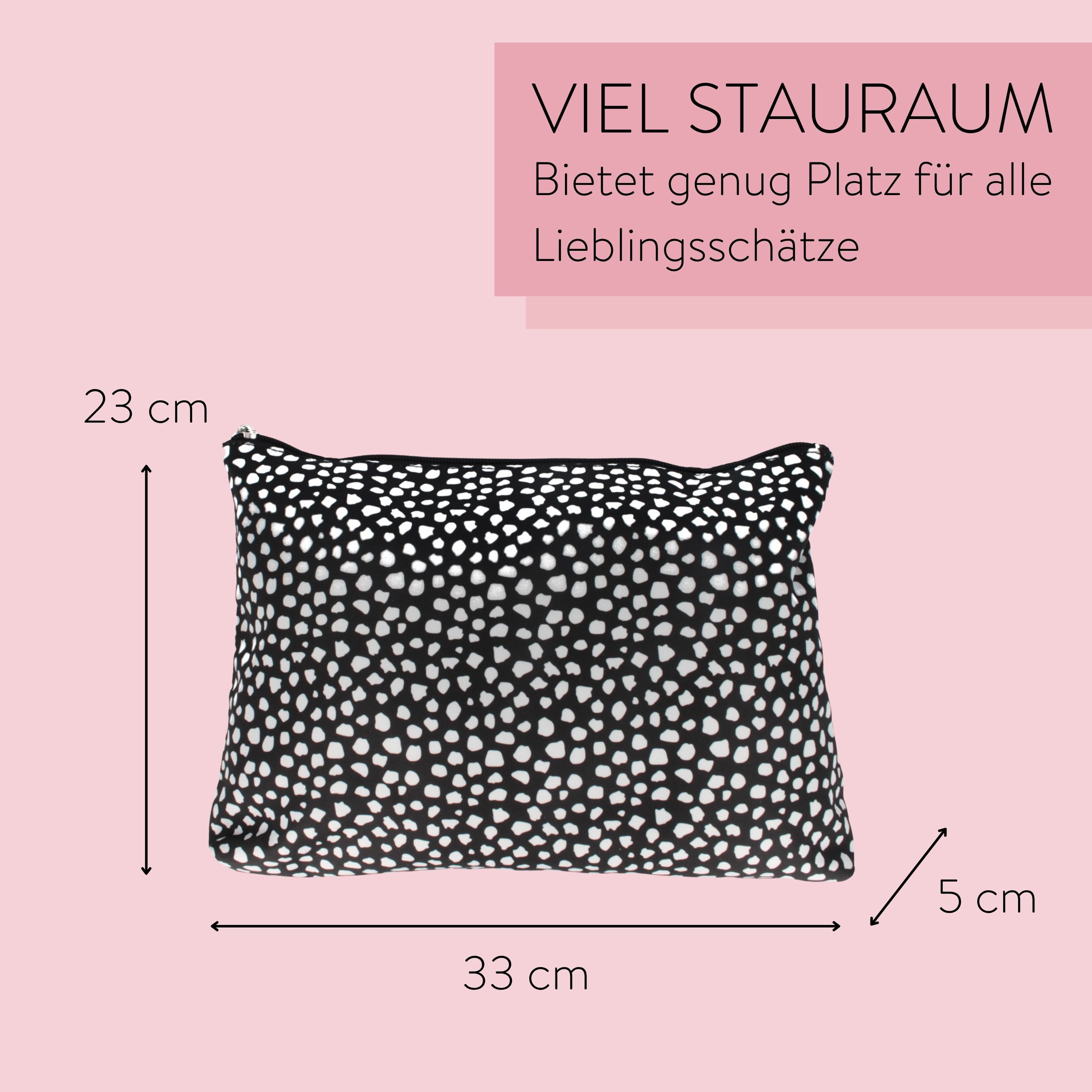 PARSA Beauty Kosmetiktasche Essential Kulturtasche Schwarz-Weiß, modernes Design & Stauraum – Bild 3 von 5