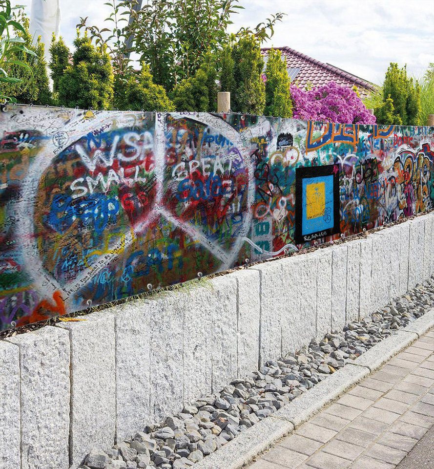 Thumbnail - MyMaxxi Sichtschutzzaunmatten Zaunbanner Abstraktes Graffiti Gemälde Sichtschutz Garten Zaun