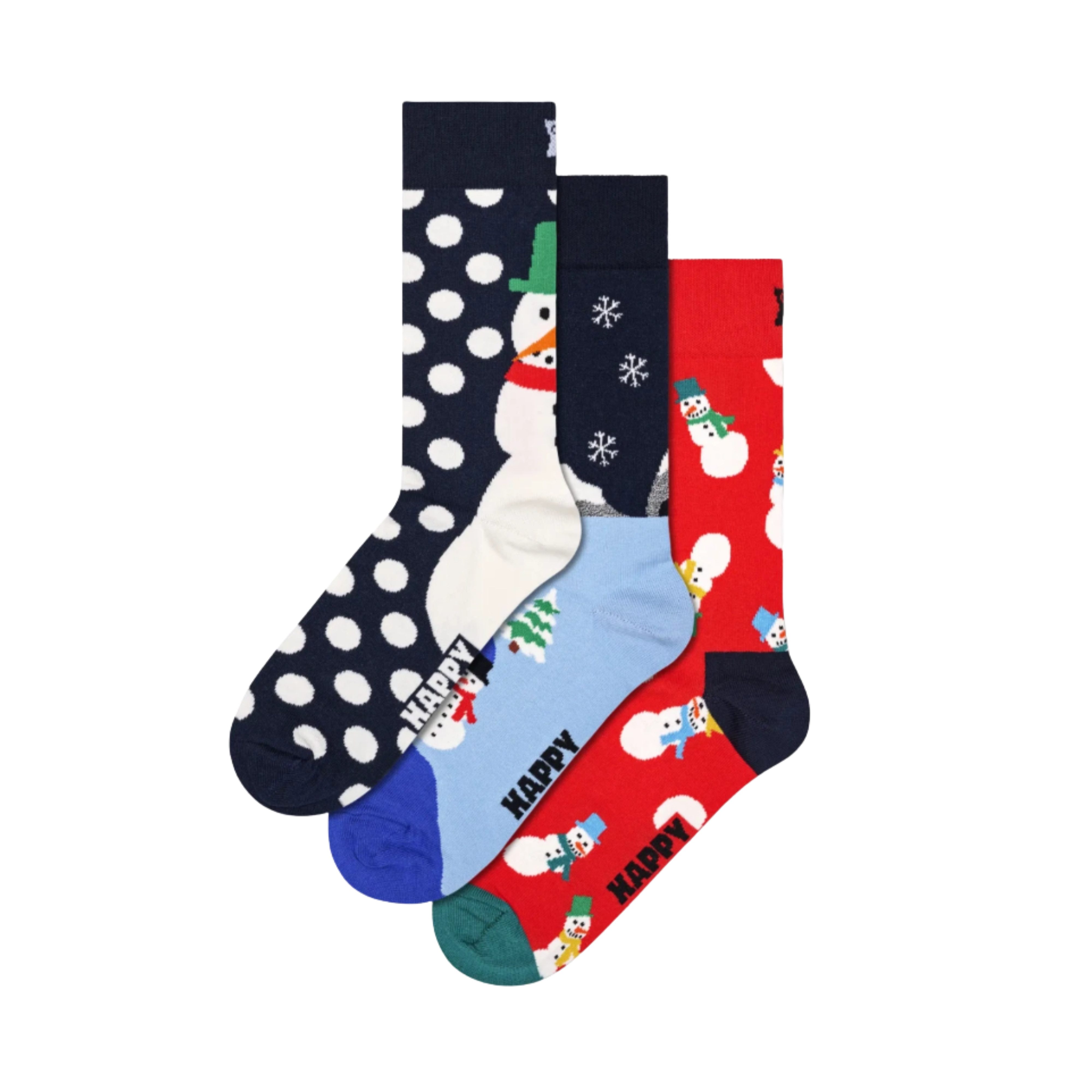 Happy Socks Freizeitsocken 3er Pack Baumwoll Socken mit Motiv, Geschenk, Weihnachten