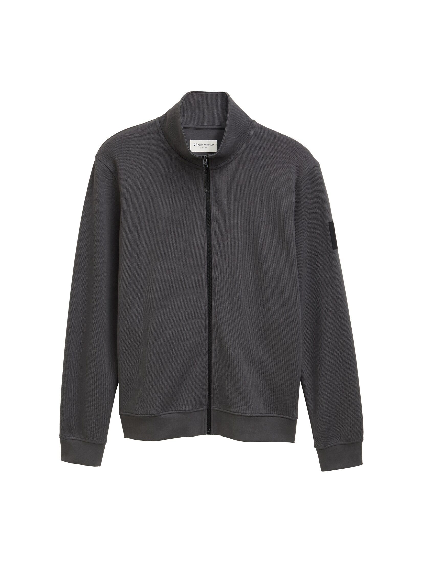 TOM TAILOR Denim Sweatjacke Strick & Sweatshirts Piqué Sweatjacke mit Stehkragen