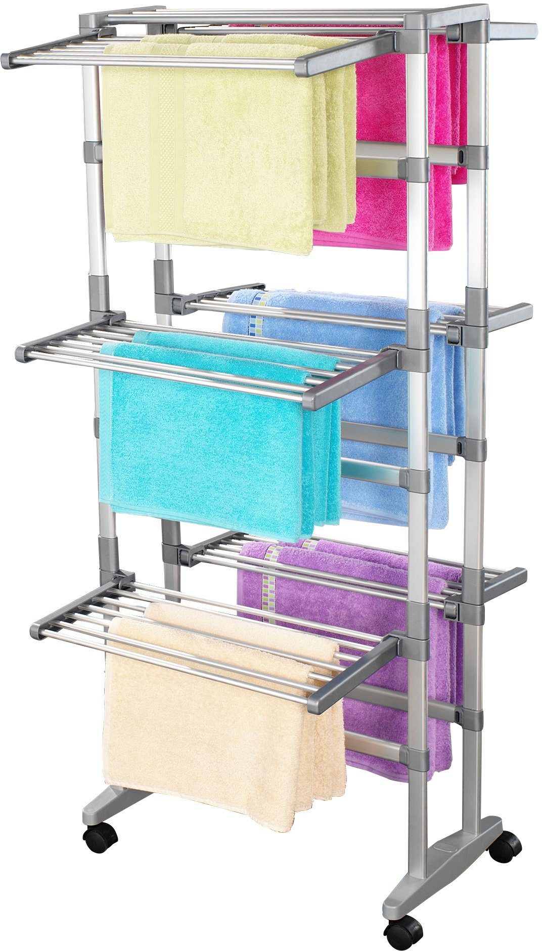 Ruco Turmwäscheständer, Aluminium/Kunststoff, 22,5 m Trockenlänge, Selbstaufbau