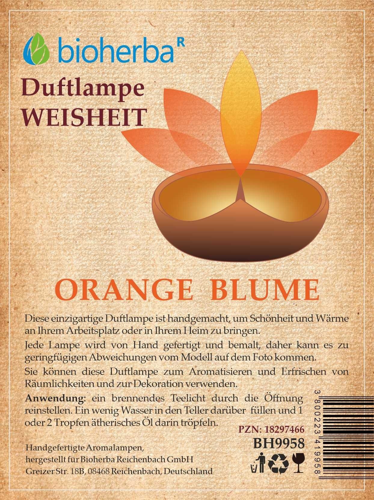 BIOHERBA R Pflege-Set Bioherba Duftlampe Orange Blume Weisheit