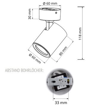 linovum LED Aufbaustrahler TENJO Deckenspot 1-flammig weiss schwenkbar & drehbar Smart GU10, Leuchtmittel inklusive