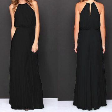 AFAZ New Trading UG Sommerkleid Abend-/Cocktailkleid, ärmelloses, plissiertes, modisches langes Kleid 2-in-1-Kleid, A-Linien-Kleid, Abendkleid, langärmliges Kleid