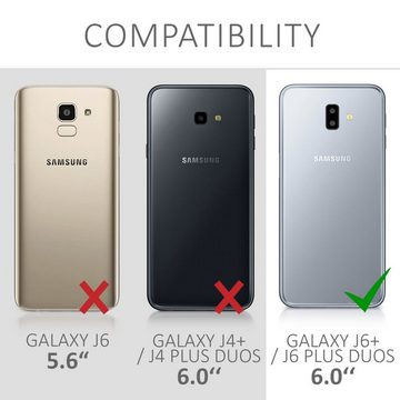 kwmobile Handyhülle Hülle für Samsung Galaxy J6+ / J6 Plus DUOS, TPU Silikon Handy Schutzhülle Cover Case - Zwei Farben Design