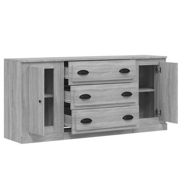 furnicato Sideboard Sideboards 3 Stk. Grau Sonoma Holzwerkstoff