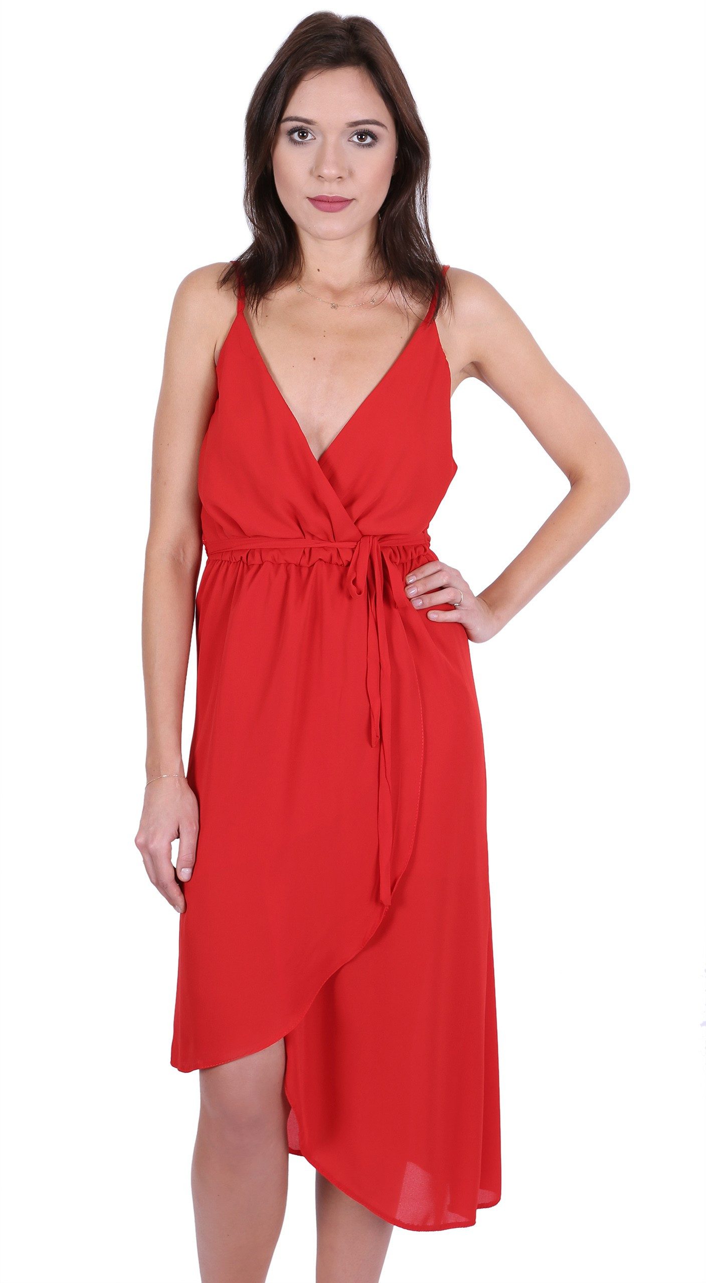 Sarcia.eu Midikleid John Zack Leichtes, luftiges, rotes Kleid L