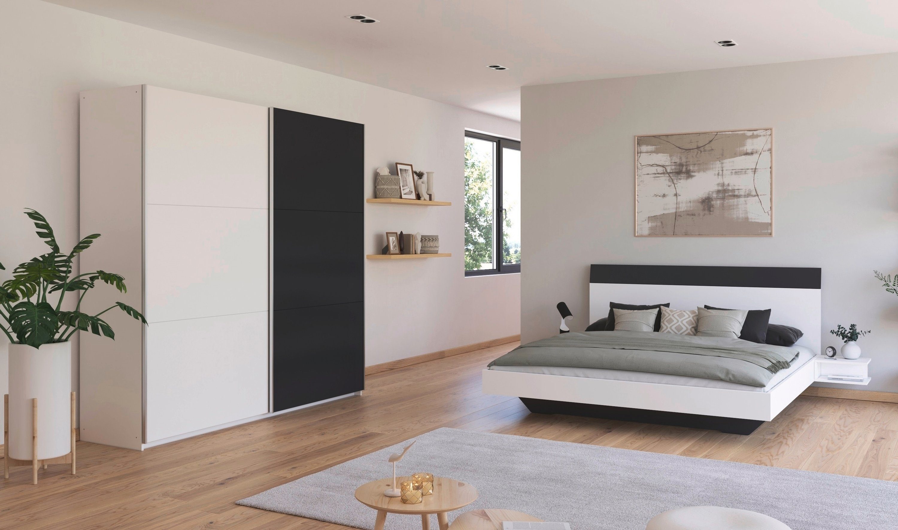 rauch Schlafzimmer-Set Monza, mit Schwebetürenschrank Breite 218 cm, Bettanlage in 2 Breiten