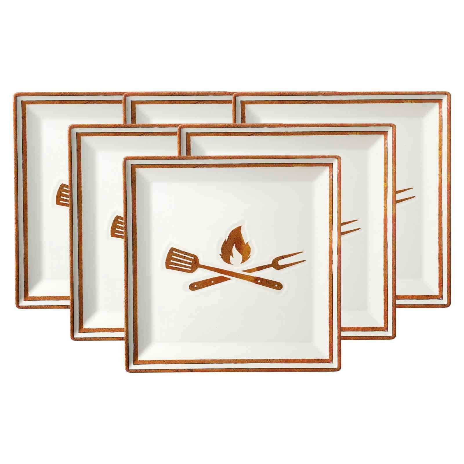 Ritzenhoff & Breker Speiseteller Rusty Speiseteller 26 x 26 cm 6er Set, (6 St)