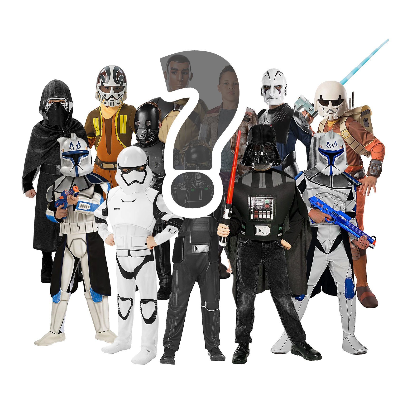 Rubie´s Kostüm Star Wars Kostümbox für Kinder mit 3 Kostümen, Galaktische Star Wars Verkleidungskiste für Kinder mit drei Kostümen