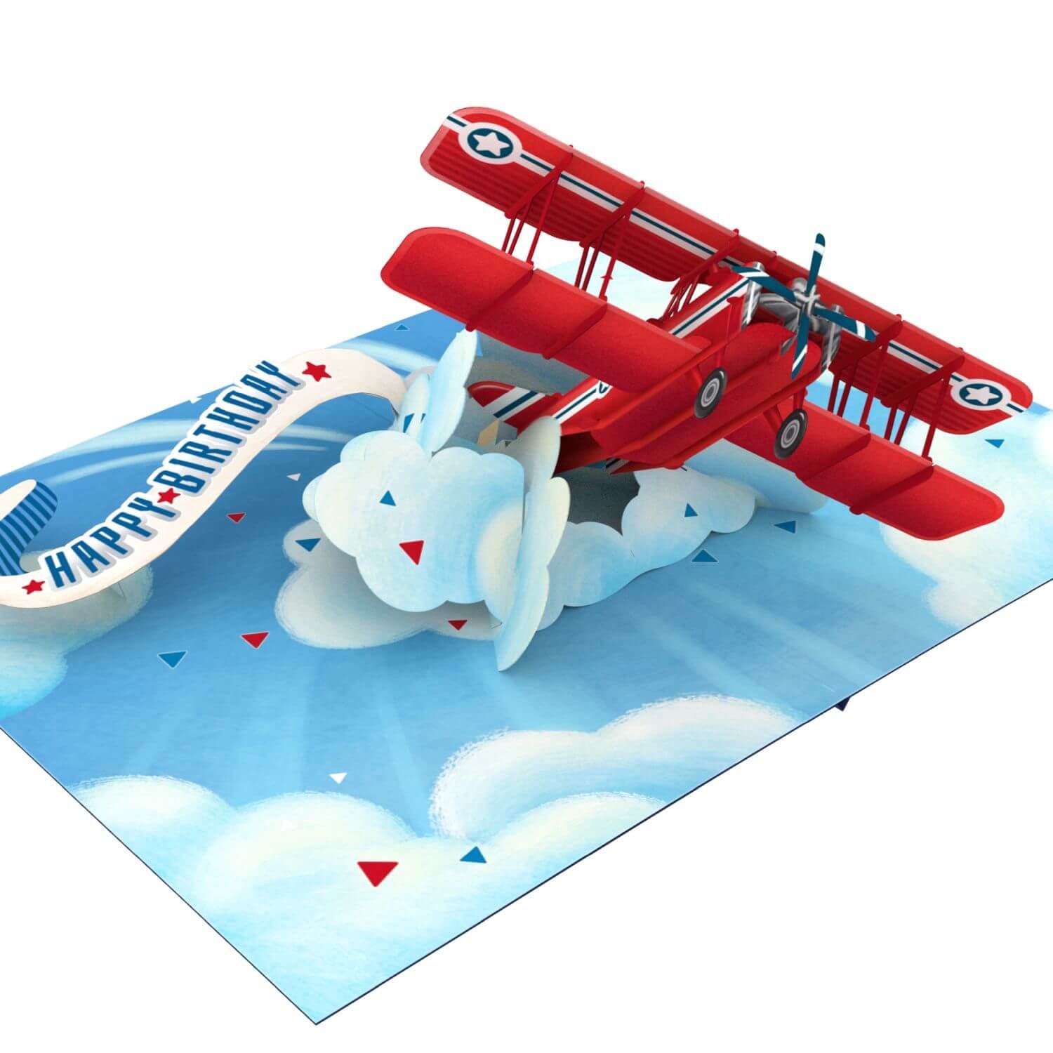 papercrush Geburtstagskarte Happy Birthday Flugzeug, Pop-Up Karte Kindergeburtstag, Handgemacht