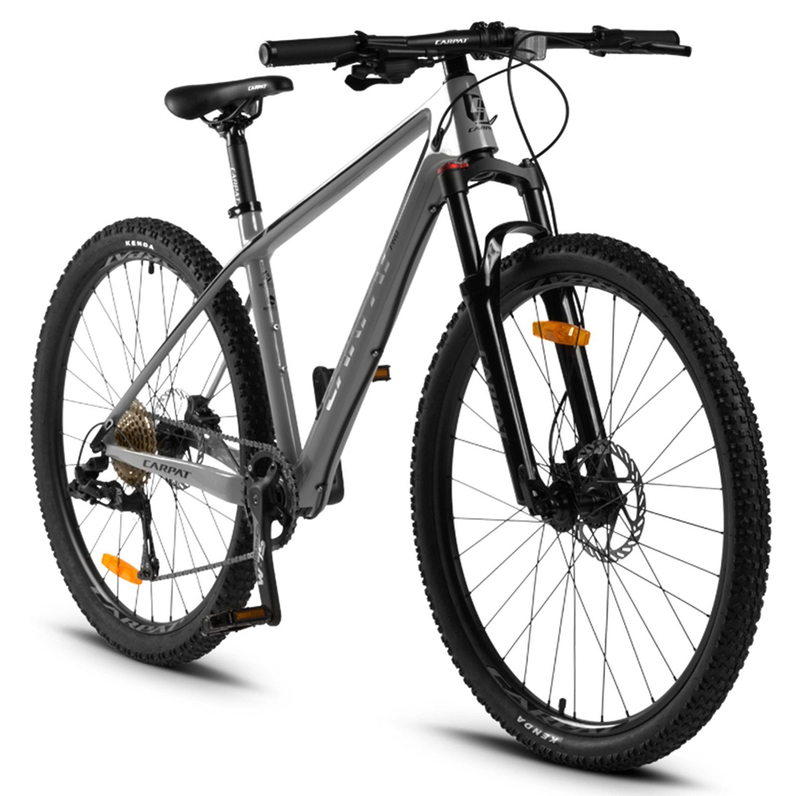 CARPAT SPORT Mountainbike 27,5 Zoll Pro Mountainbike Kohlefaser Herren Damen Jungen, 10 Gang A7 L-TW00 Schaltwerk, Kohlefaser Rahmen hydraulische Scheibenbremse MTB Hardtail Fahrrad schwarz & grau