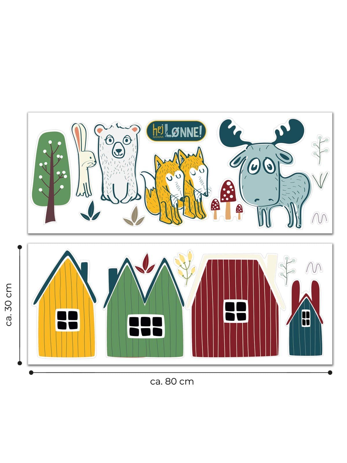 Hej Lønne Wandtattoo Hej Lönne Wandsticker (wp), Wandsticker Kinderzimmer - 2 Bögen à 30 x 80 cm