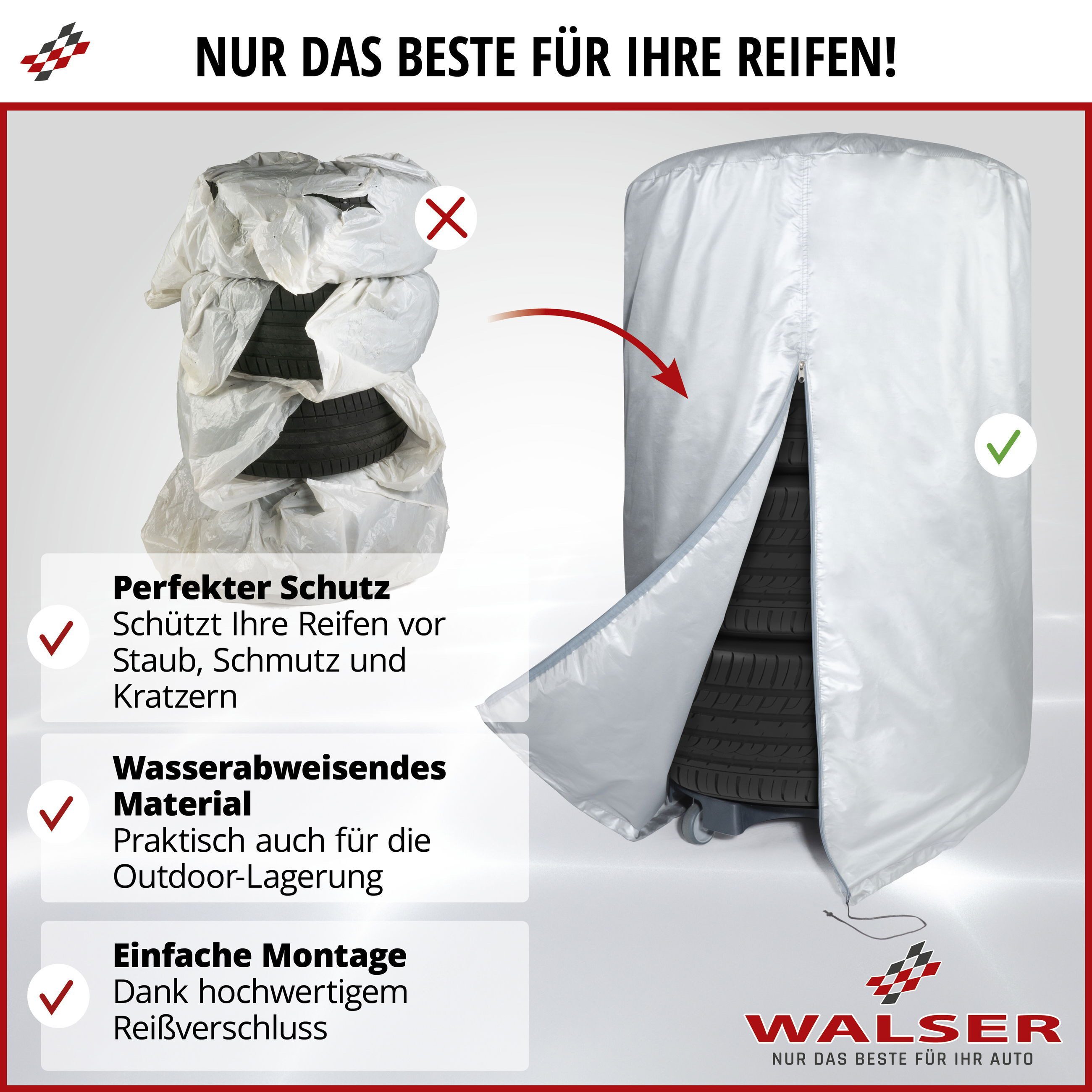 WALSER Autoplane Reifentasche Größe L (1-St., 1 Stück)