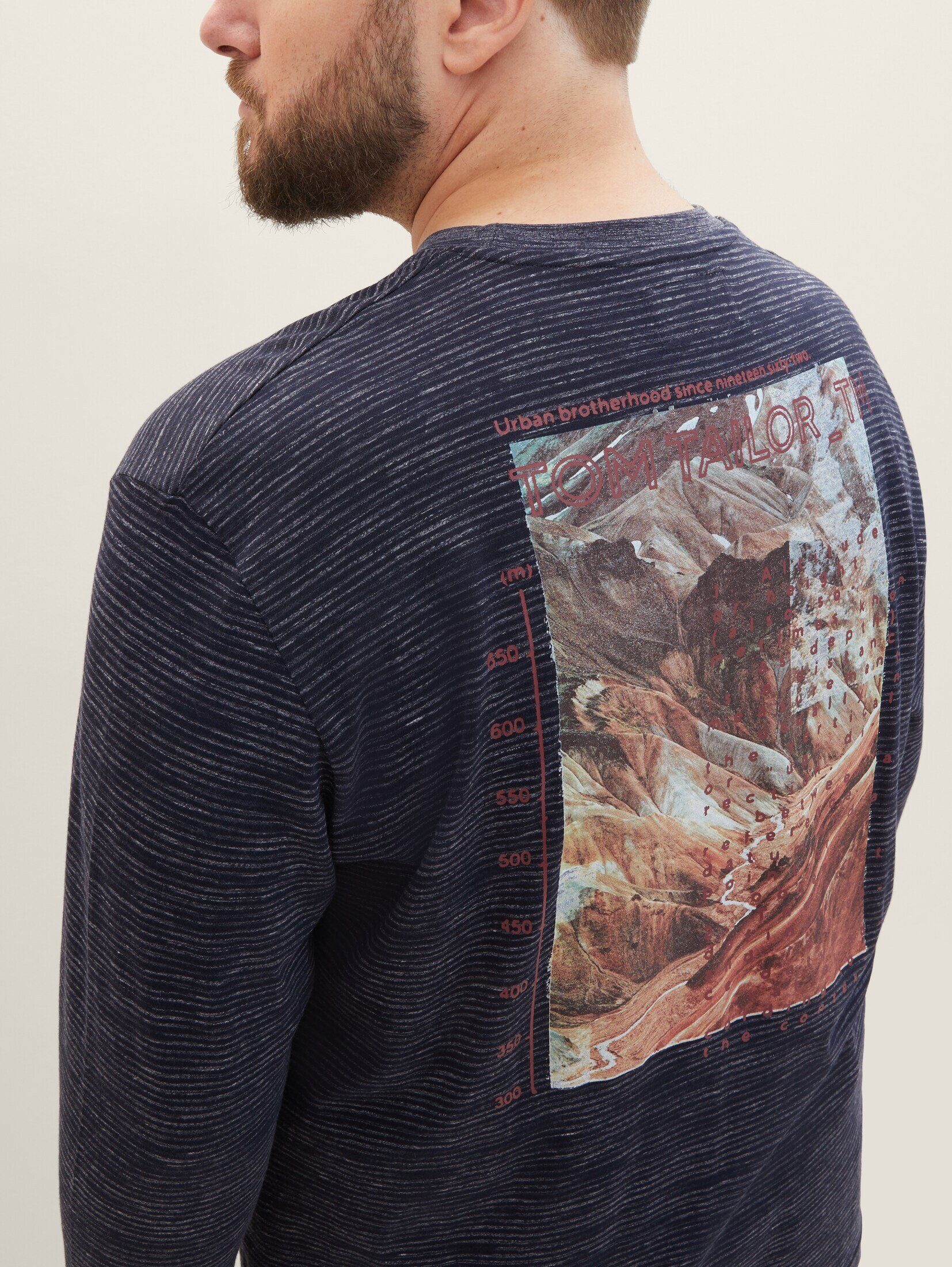 TOM TAILOR Plus Langarmshirt PLUS T-Shirt Rückenprint - mit