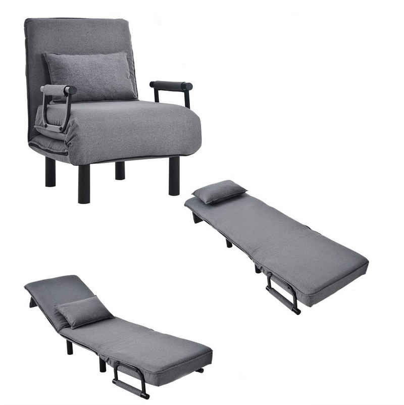 Fangqi Loungesessel Umwandelbarer Schlafsofa-Schlafsessel, klappbarer Sessel mit Kissen (verstellbare Rückenlehne mit 6 Positionen)