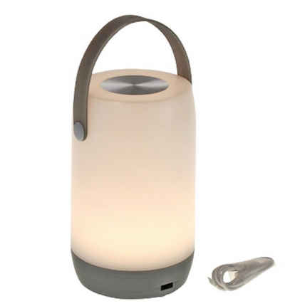 Bloomingville Stehlampe Laterne LED Licht Timer weiß grau Touch Akku Windlicht groß Henkel Lampe Deko