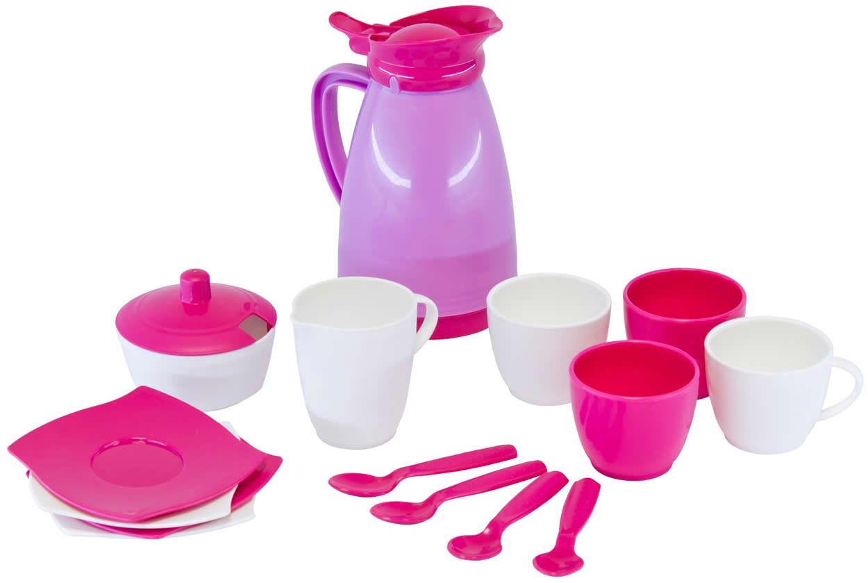 WADER QUALITY TOYS Spielgeschirr Service-Set 16 tlg GIRLS Kaffeeservice Teeservice, (Set)