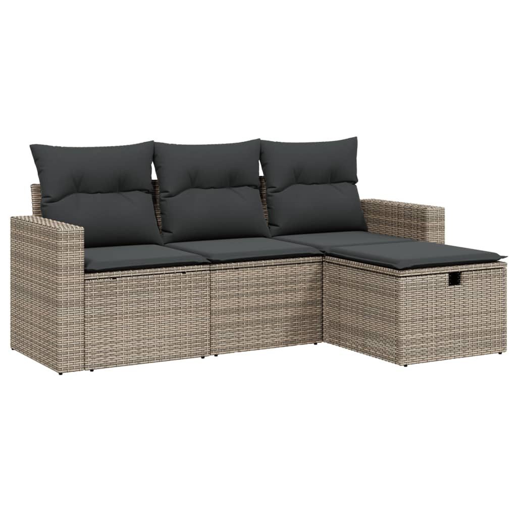 vidaXL Gartenlounge-Set 4-tlg. Garten-Sofagarnitur mit Kissen günstig online kaufen