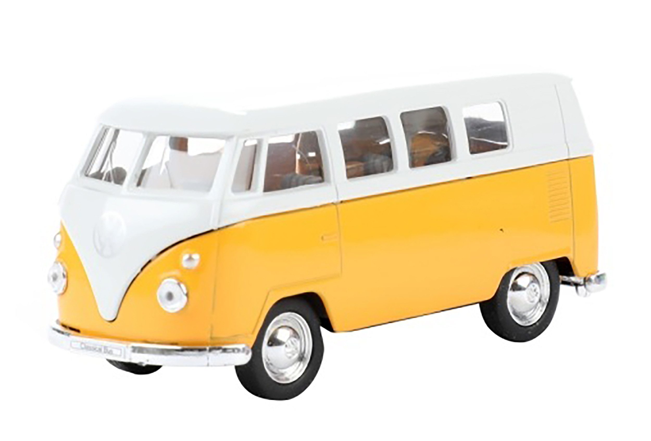 Welly Modellbus VOLKSWAGEN T1 Bus 1963 VW Modell Metall Modellauto Modellbus 08 (Gelb), Spielzeugauto Auto Kinder Geschenk