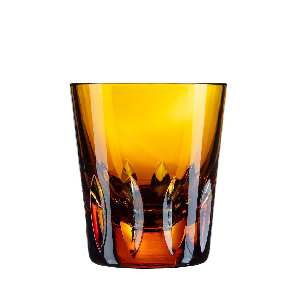 ARNSTADT KRISTALL Glas Trinkglas Becher Whiskyglas Ritz amber (9,5 cm) - Kristallglas mundge, 1-tlg.