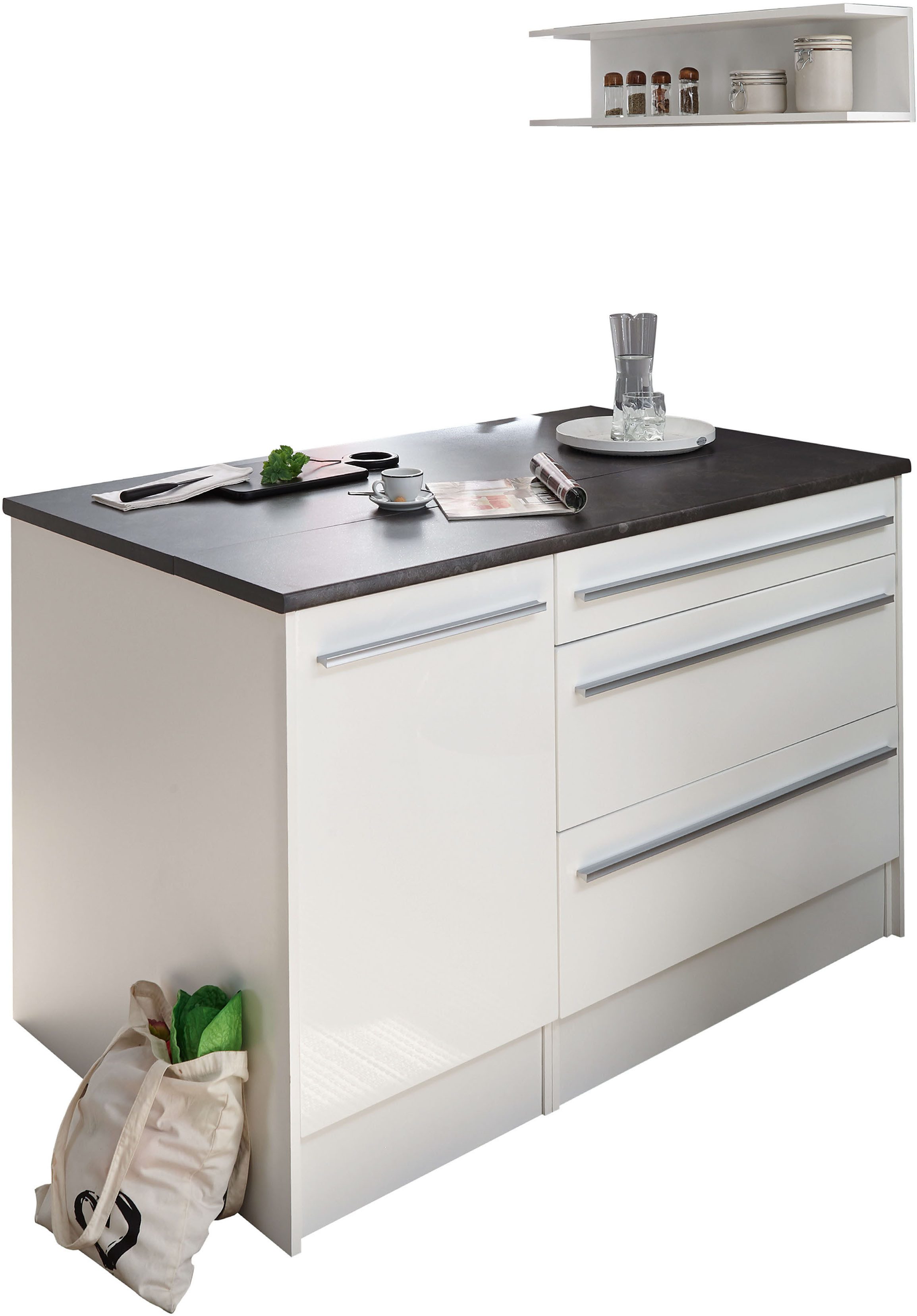 BASIC by Balculina Кухніinsel Jazz Кухніinsel, Breite 145 cm, Türen und Schubkästen