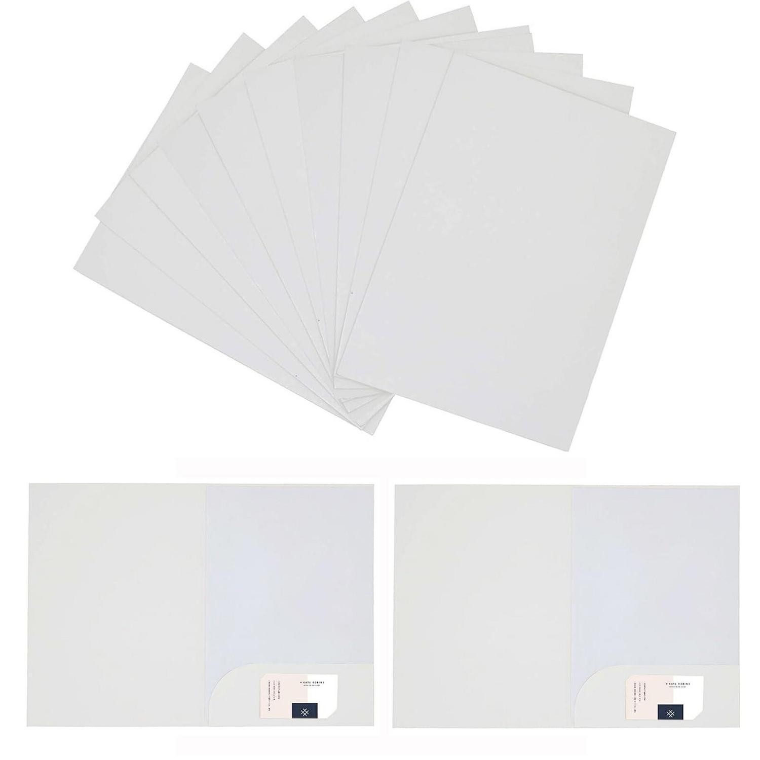 LuxusKollektion Konferenzmappe Präsentationsmappe A4 Kraftpapier 350g/m² Weiß 12er Pack (1-St)