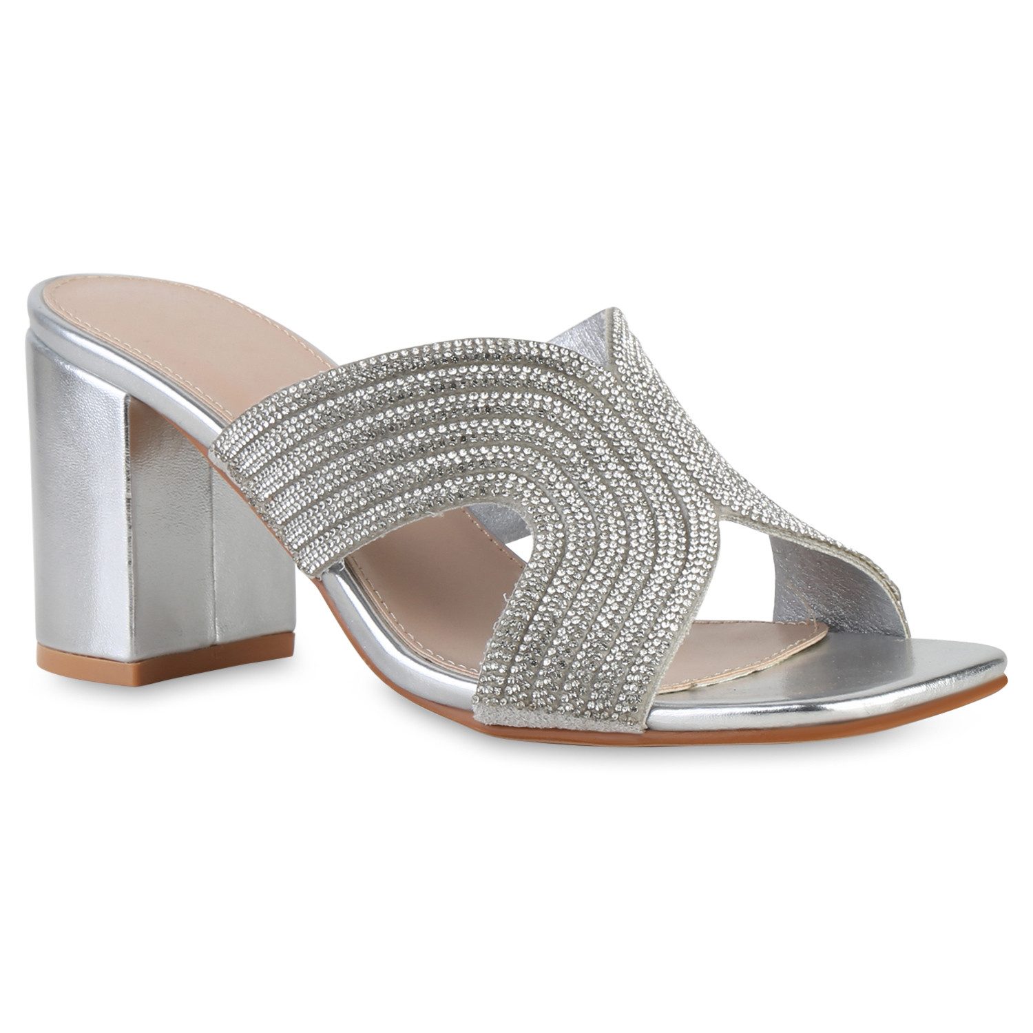 VAN HILL 841386 Sandalette Damen Pantoletten Sandaletten Elegant Strass Par günstig online kaufen