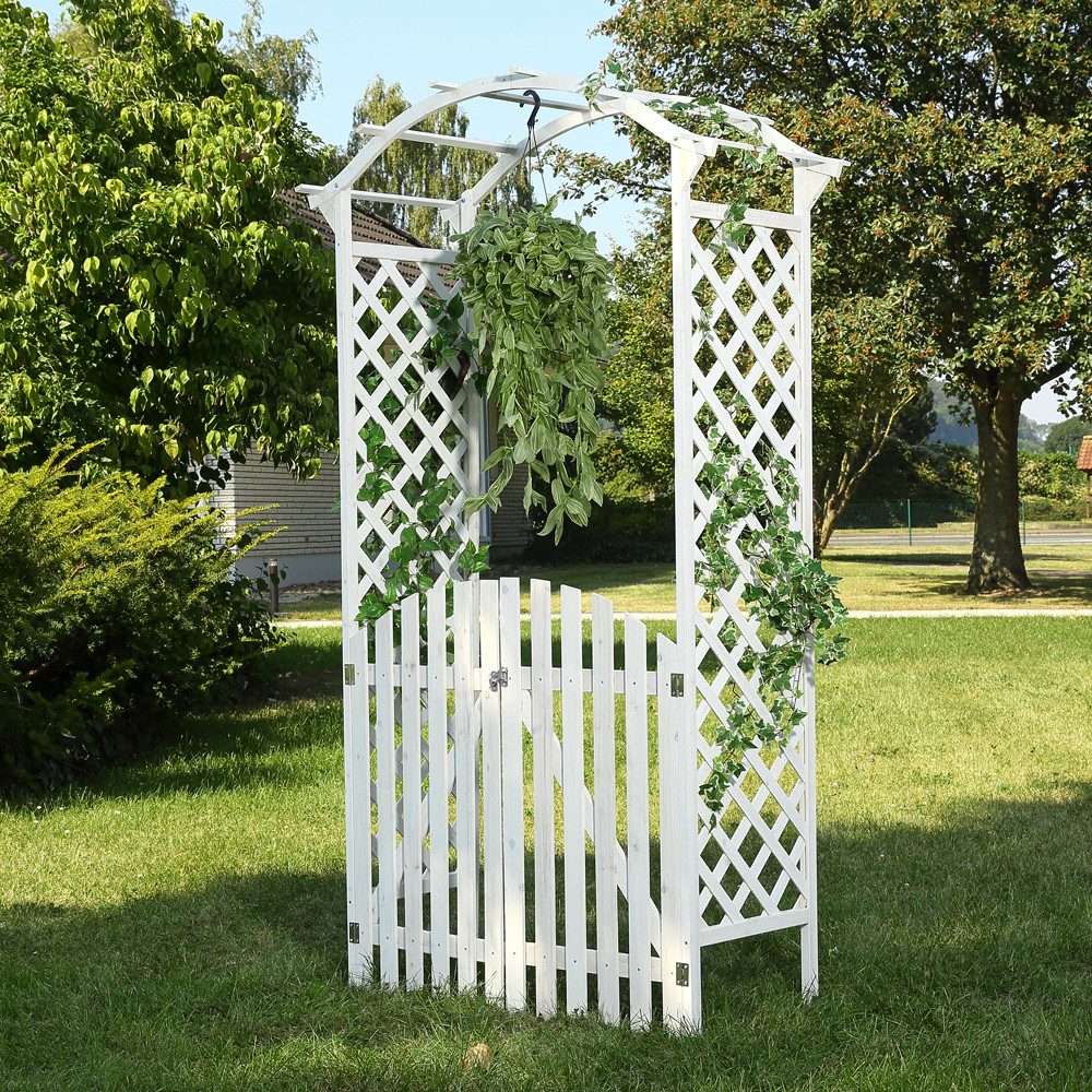 Mucola Rosenbogen Rosenbogen mit Tür Spalier Rankgitter Torbogen Rankhilfe Rankgestell Stück, Rosenbogen, Edelstahl-Scharniere