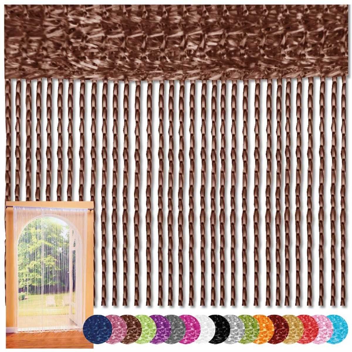 Bestlivings Fadenvorhang (1 St), Stangendurchzug, halbtransparent, Fadengardine mit Stangendurchzug 90x240cm (BxL), Insektenschutz