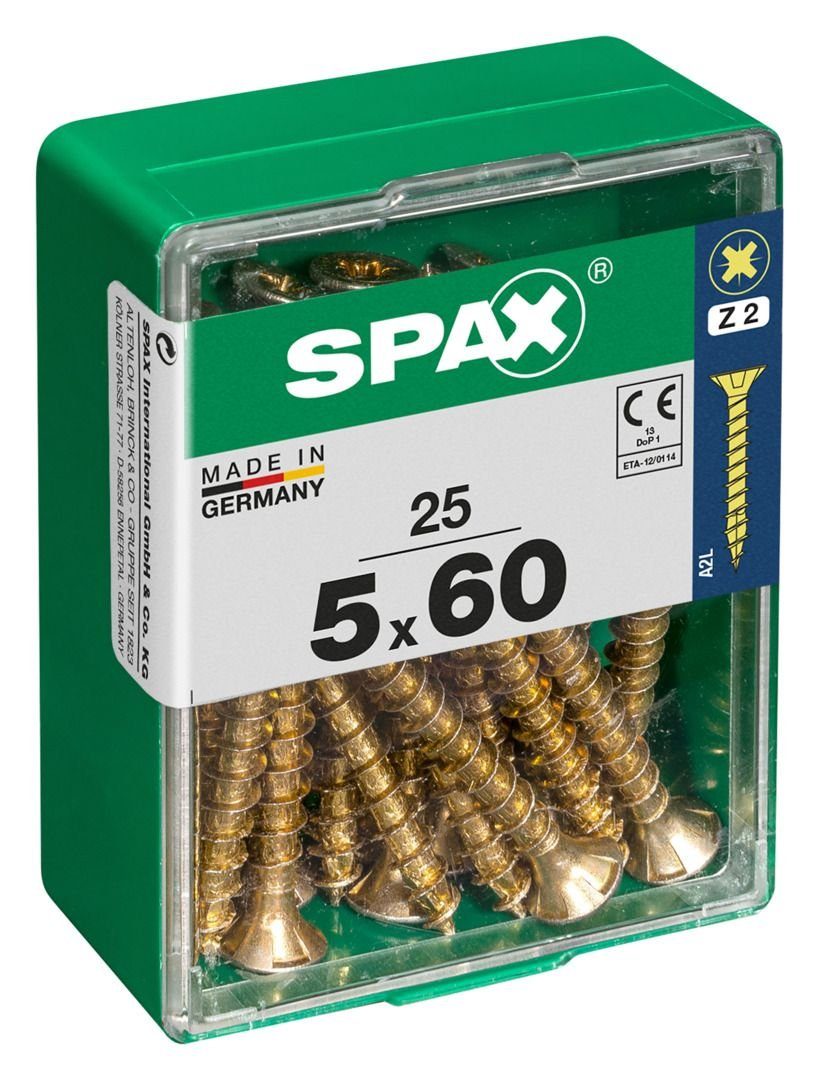 SPAX Holzbauschraube Spax Universalschrauben 60 - PZ x 25 mm 2 Stk. 5.0