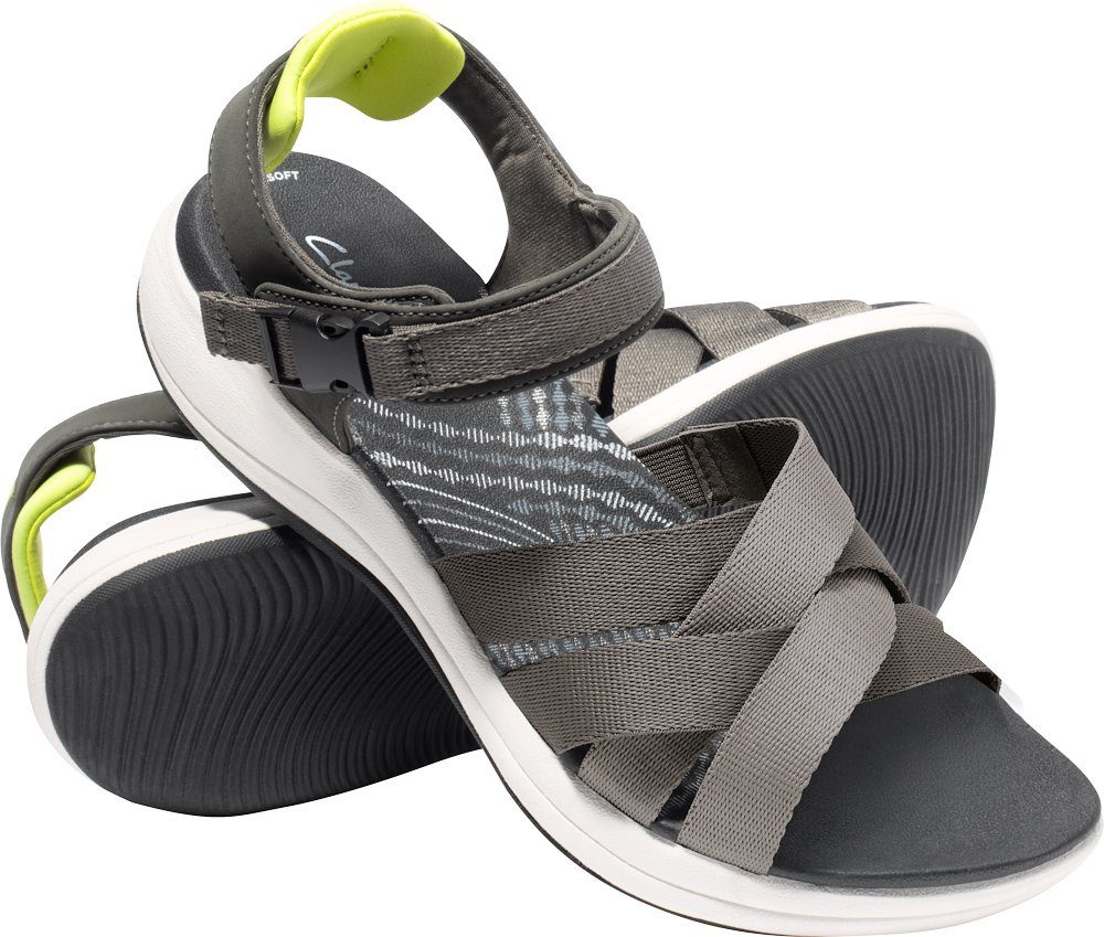 Schuhe Sandalen Clarks Sandale stufenlos verstellbarer Klettverschluss mit Zier-Druckverschluss