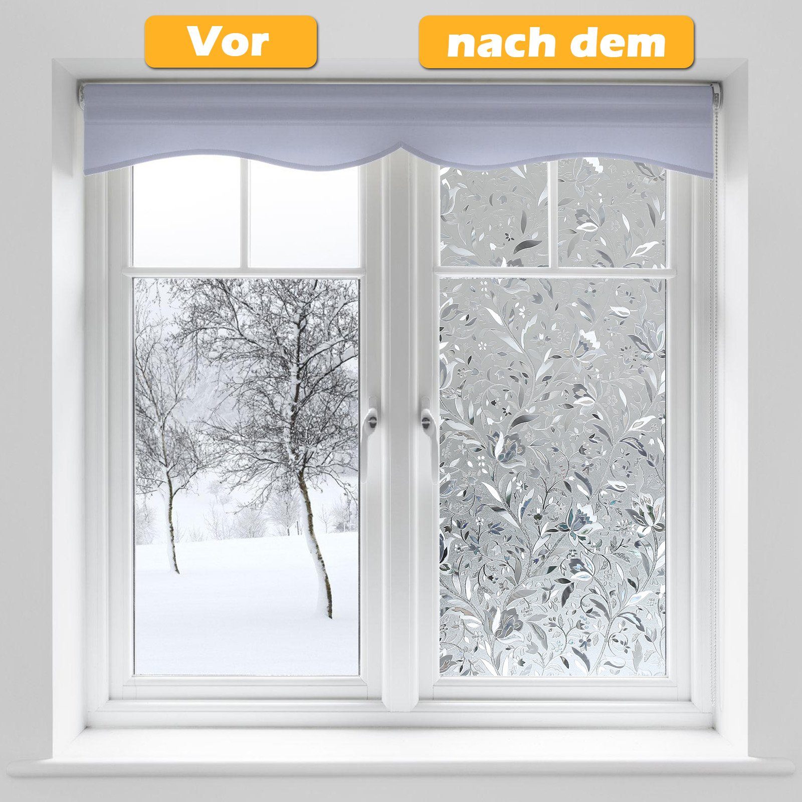 Sichtschutzfolie Milchglasfolie Fenster Fensterfolie Fensterfolie Selbstklebend, Blumen Lospitch