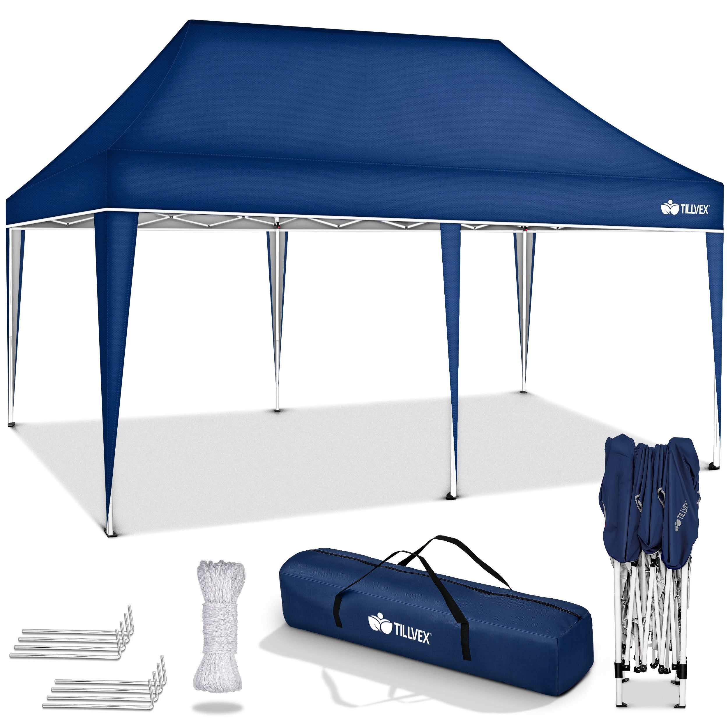 tillvex Pavillon tillvex® Pavillon 3x6m Wasserdicht Gartenzelt Faltpavillon Partyzelt, (Pavillon 3x6m wasserdicht, Gartenzelt UV Schutz 50), Partyzelt mit Tasche für Garten