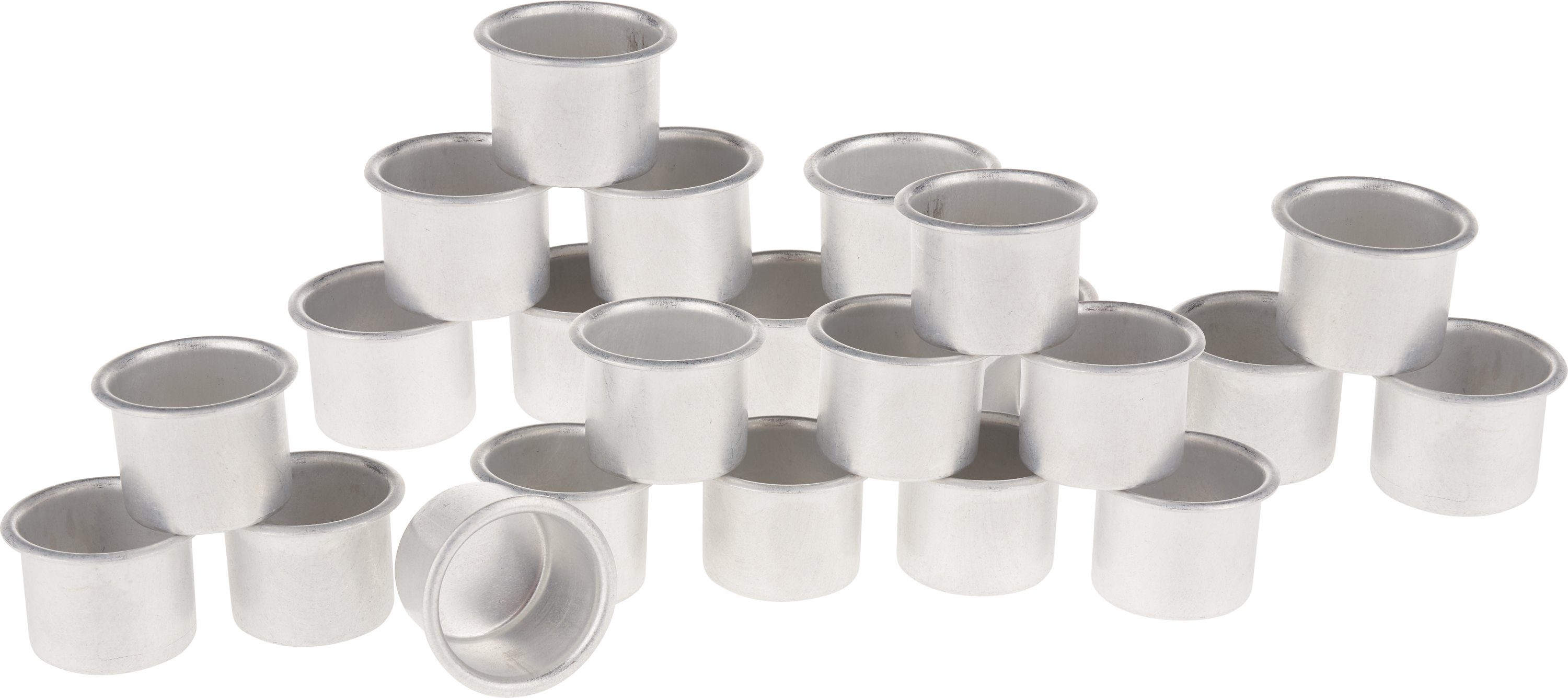 Kerzentüllen silber 24er-Pack Teelichthalter Stabkerzen, mm für VBS 22