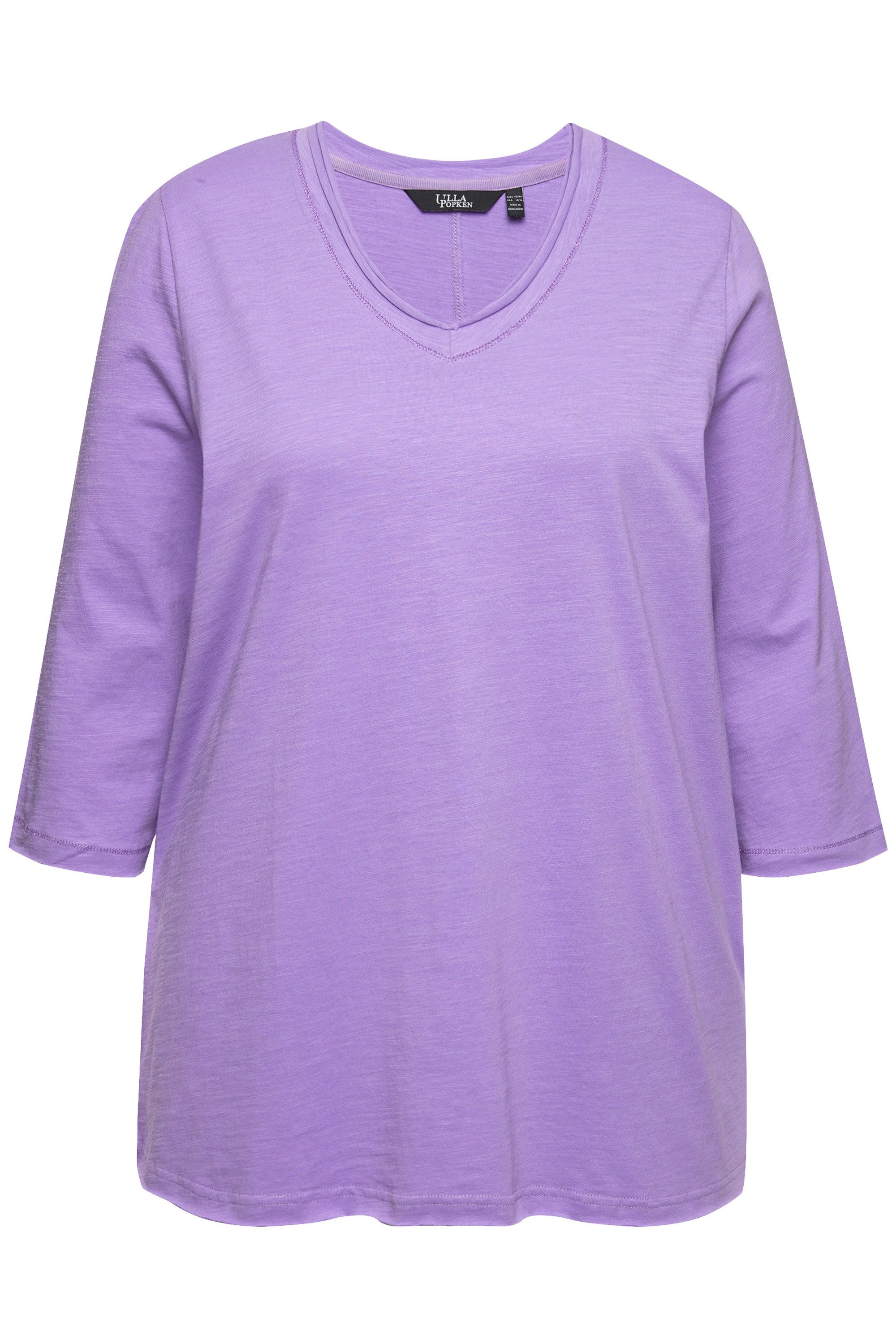 Ulla Popken T-Shirt Shirt Metallic-Nähte V-Ausschnitt günstig online kaufen