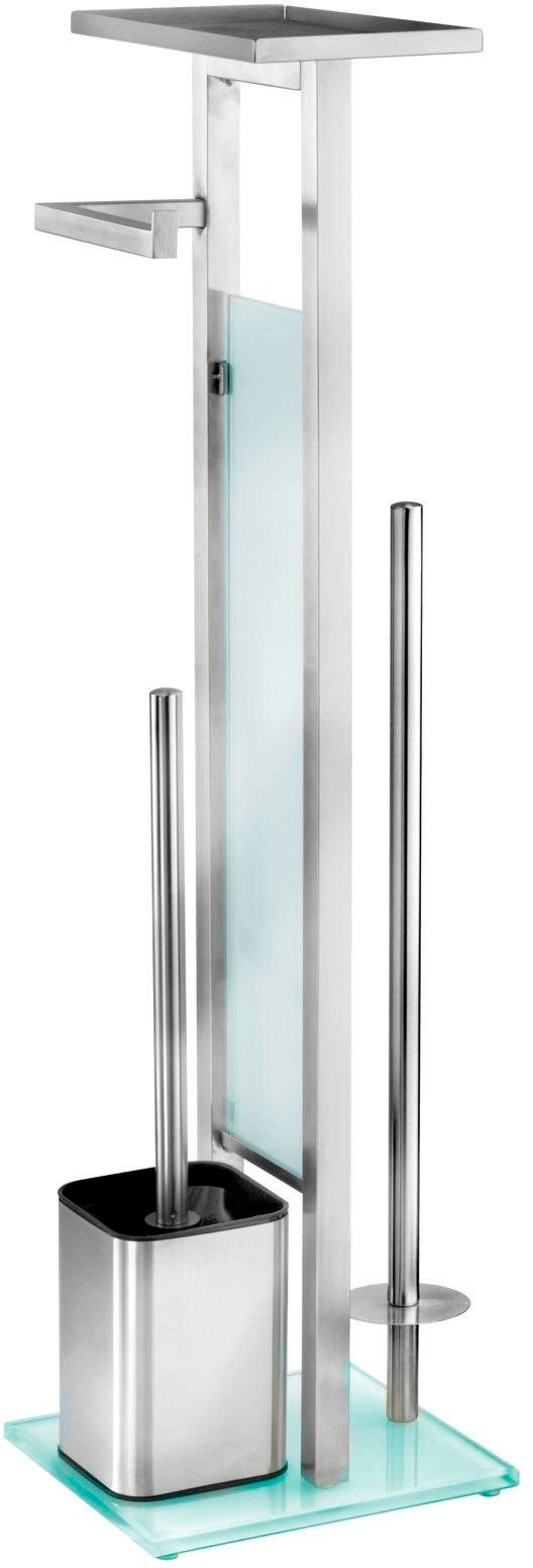 WENKO WC-Garnitur Debar, Stand Glasplatte Schwerer aus Sicherheitsglas WC-Garnitur